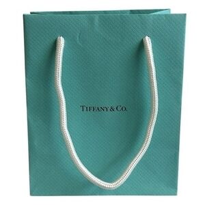 Authentic Tiffany & Co Turquoise Gift Bag Small Shopping Bag 5"x3"x6"